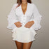 Solid color long-sleeved V-neck tunic top - ROUTINE FASHION